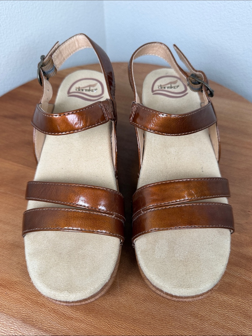 Dansko Strappy Season Leather Sandals Bronze Tan/Brown Shoes 38/7.5-8